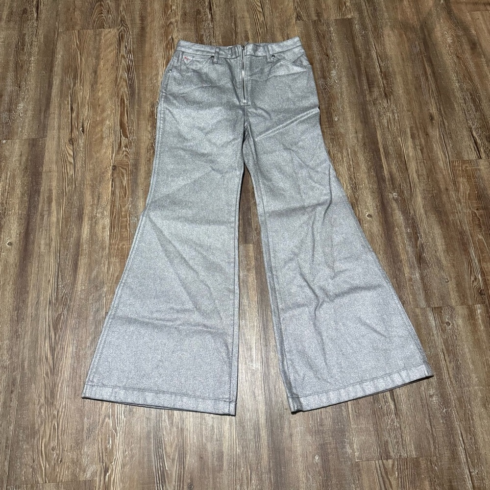 Wrangler x Fender Wanderer 622 Flare Pants Women's 28x30 Silver High Rise NWT